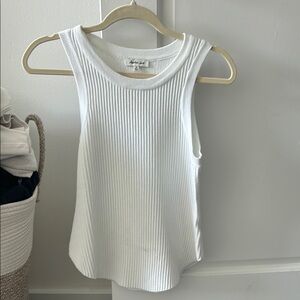 Another Love White Ribbed Tank Top